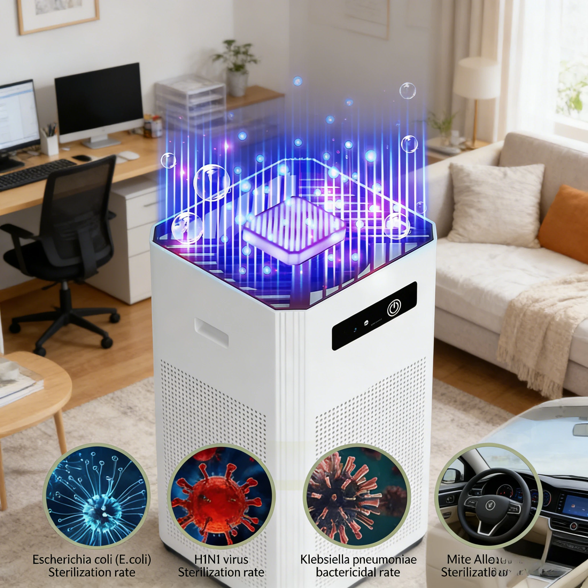 HEPA Air Purifier for Home Bedroom Pets 20dB Low Noise USB Powered 360° Air Intake HEPA Filter for Pollen Smoke Allergies Office - Image 2