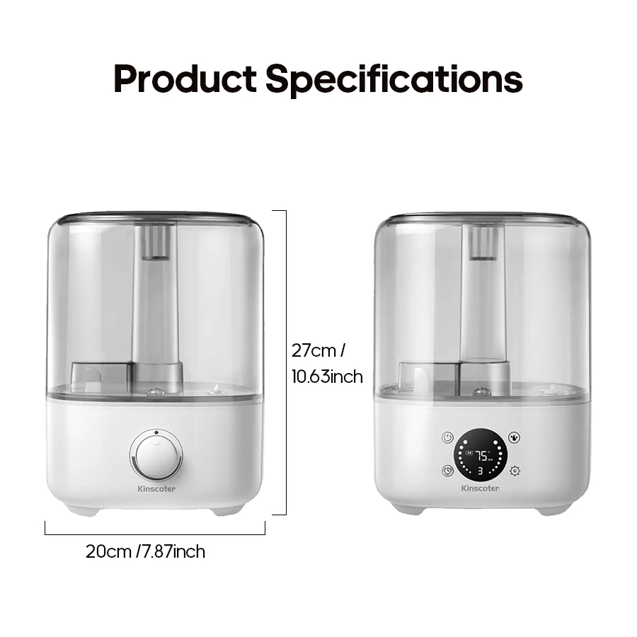 5L Air Humidifier Professional Large Capacity Home Air Humidifiers Ultrasonic Water Mist Diffuser Kinscoter Brand - Image 6
