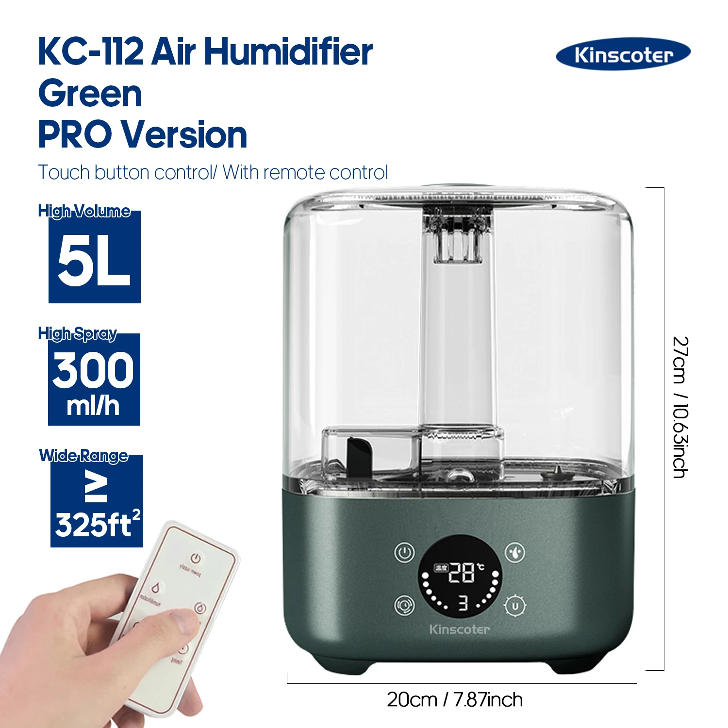 5L Air Humidifier Professional Large Capacity Home Air Humidifiers Ultrasonic Water Mist Diffuser Kinscoter Brand - Image 8