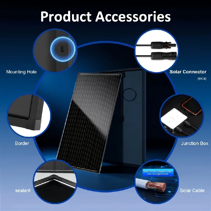 AeternaSol 400W N-Type 18BB Bifacial Solar Panel Solar Panel Watt 25% High Efficiency Module RV Marine Boat Caravan Off Grid Monocrystalline Rigid High-Efficiency PV Module Power Charger for Sunsheds,Rvs High-Efficiency Solar Panel Monocrystalline PV - Image 4