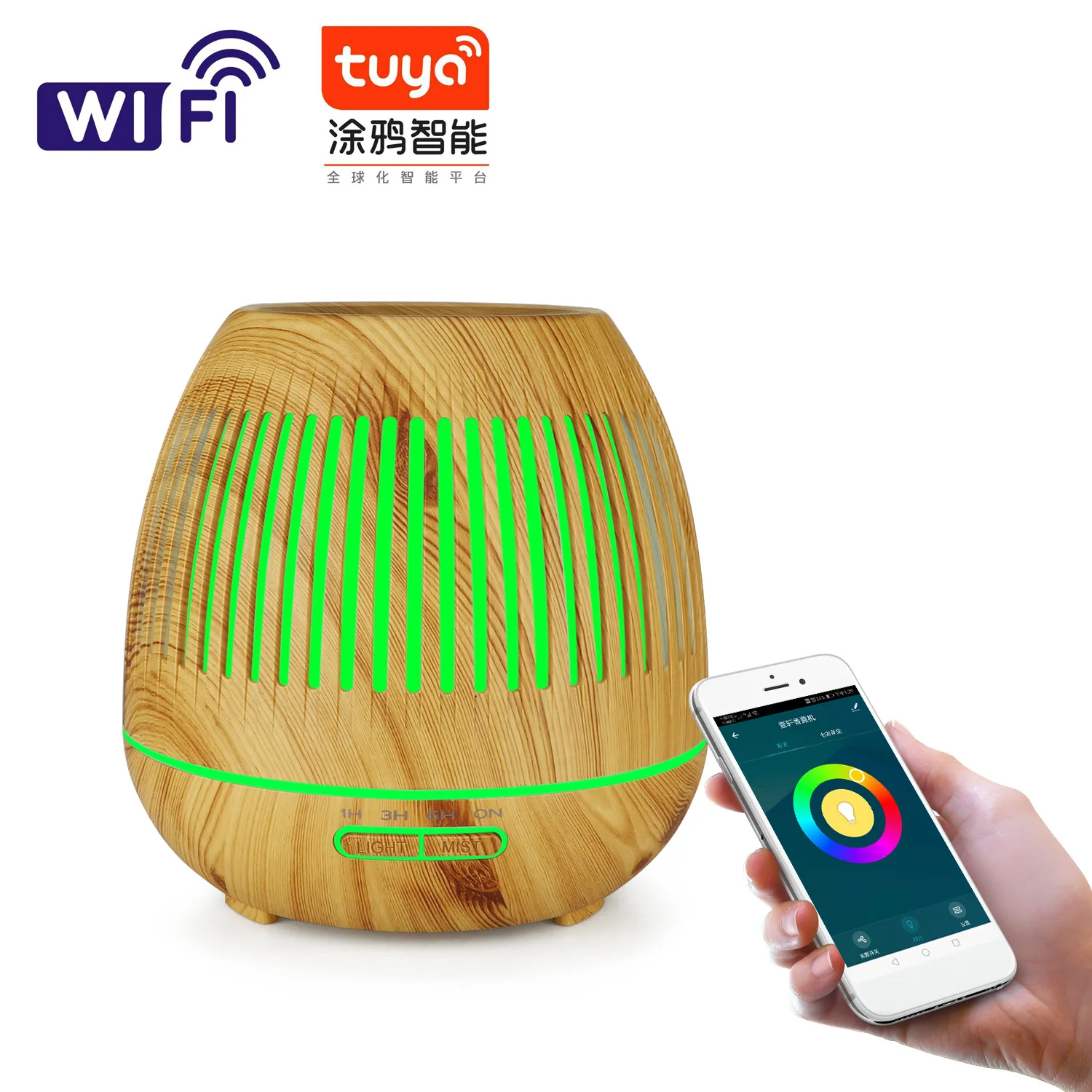 Smart WiFi 500ml Aromatherapy Essential Oil Diffuser Air Humidifier, Connect with Tuya, Alexa and Google Home with 7 LED Colors - Image 11