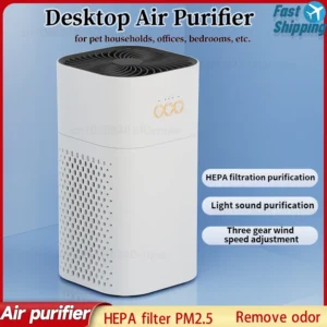 Mijia Negative Ion Air Purifier HEPA Filter Odor Eliminator Negative Ion Purification Machine Smoke Remover Air Cleaner