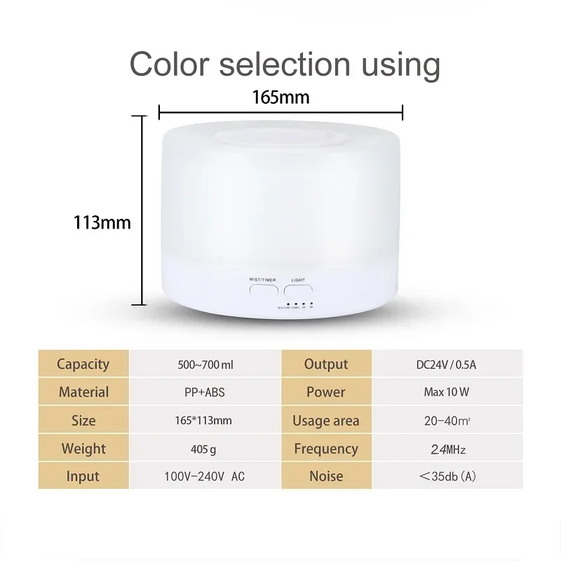 Smart WiFi 500ml Aromatherapy Essential Oil Diffuser Air Humidifier, Connect with Tuya, Alexa and Google Home with 7 LED Colors - Image 5