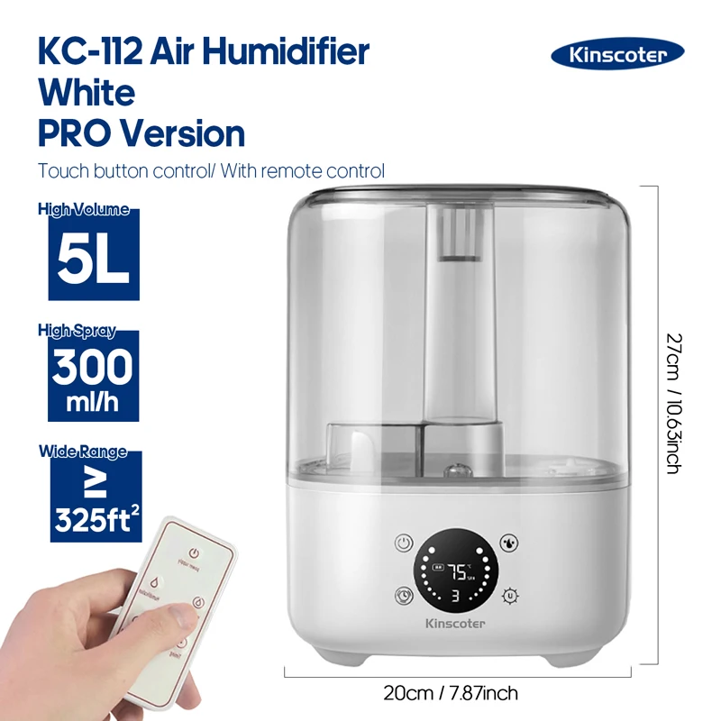 5L Air Humidifier Professional Large Capacity Home Air Humidifiers Ultrasonic Water Mist Diffuser Kinscoter Brand - Image 10