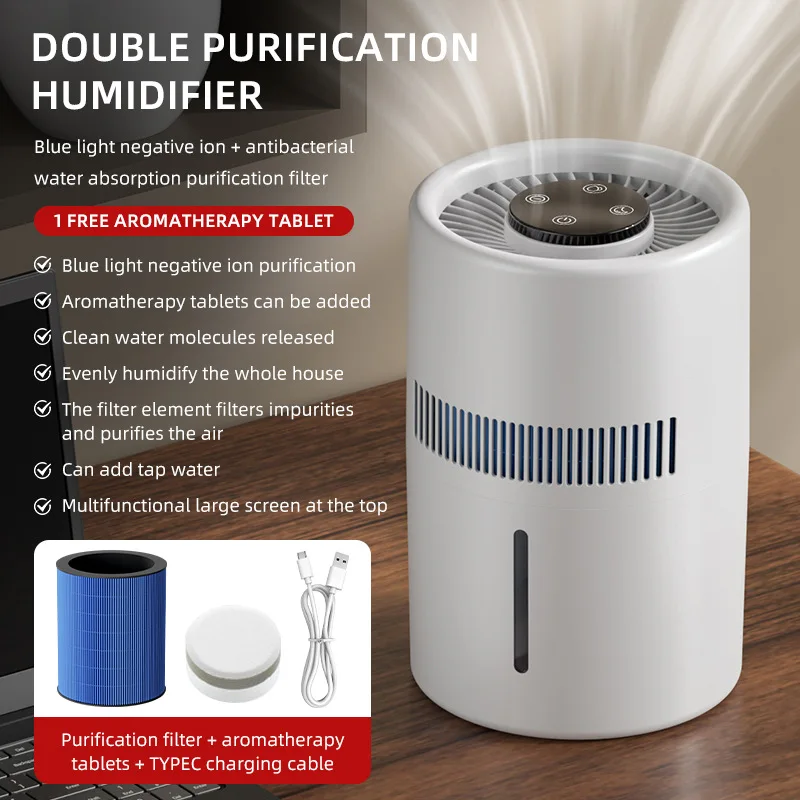 TINSOL 4L Mist-Free Humidifier Air Purifier HEPA Negative Ion Large Room Odor Removal Air Cleaner Bedroom Aroma Diffuser - Image 7