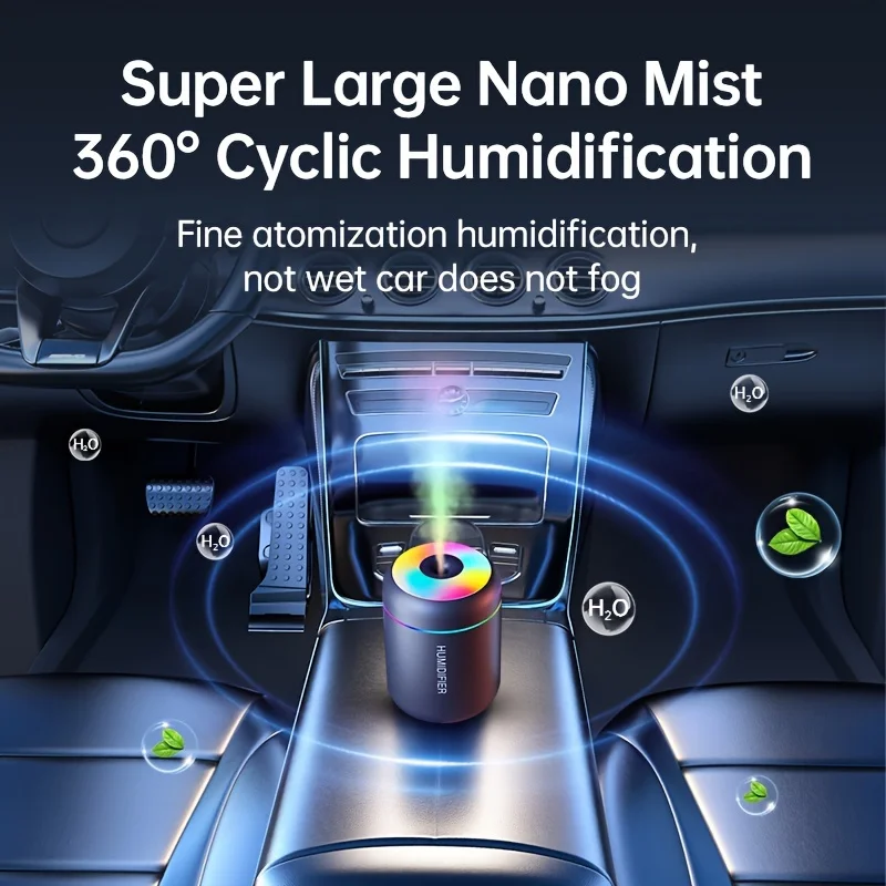Mini Humidifier and Essential Oil Diffuser - Bedroom, Car Use with Cool Mist Technology, Quiet High Mist Volume and LED Light - Image 5