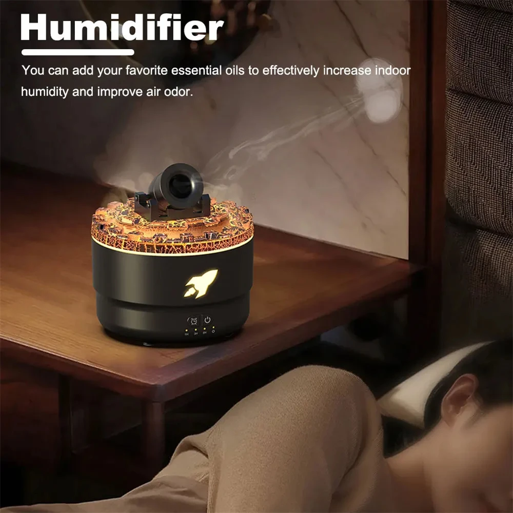 Volcanic Crack Light Aromatherapy Humidifier Jellyfish Spray Air Humidifier 7 Colors Gradient Night Light Bedroom Diffuser - Image 3