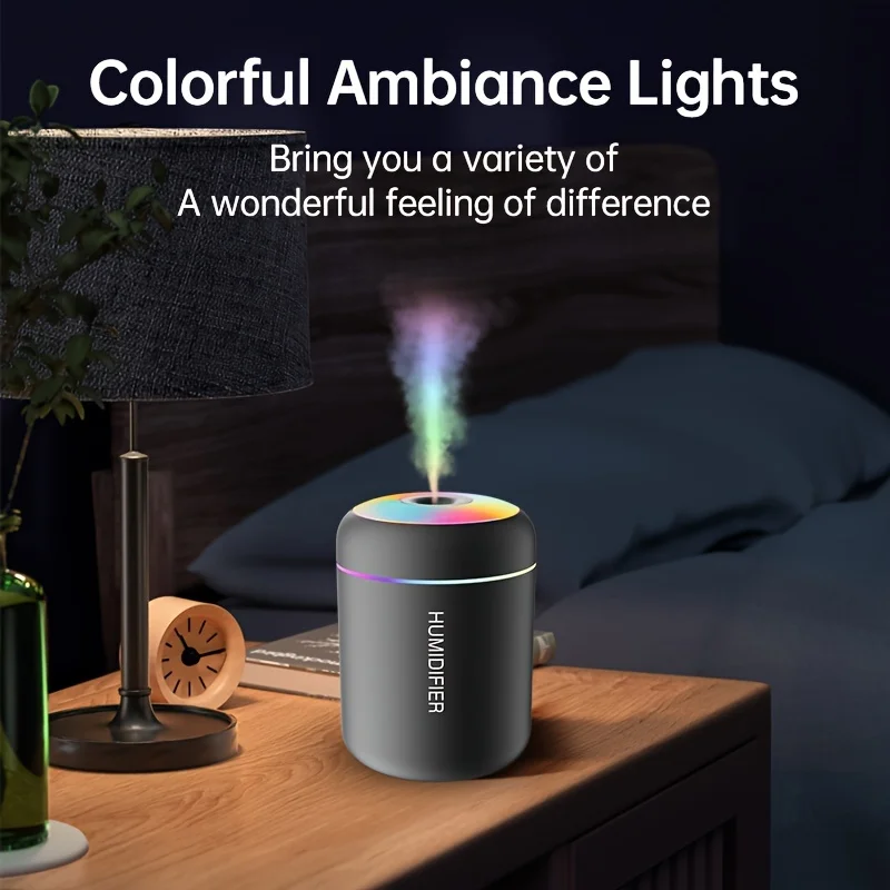 Mini Humidifier and Essential Oil Diffuser - Bedroom, Car Use with Cool Mist Technology, Quiet High Mist Volume and LED Light - Image 2