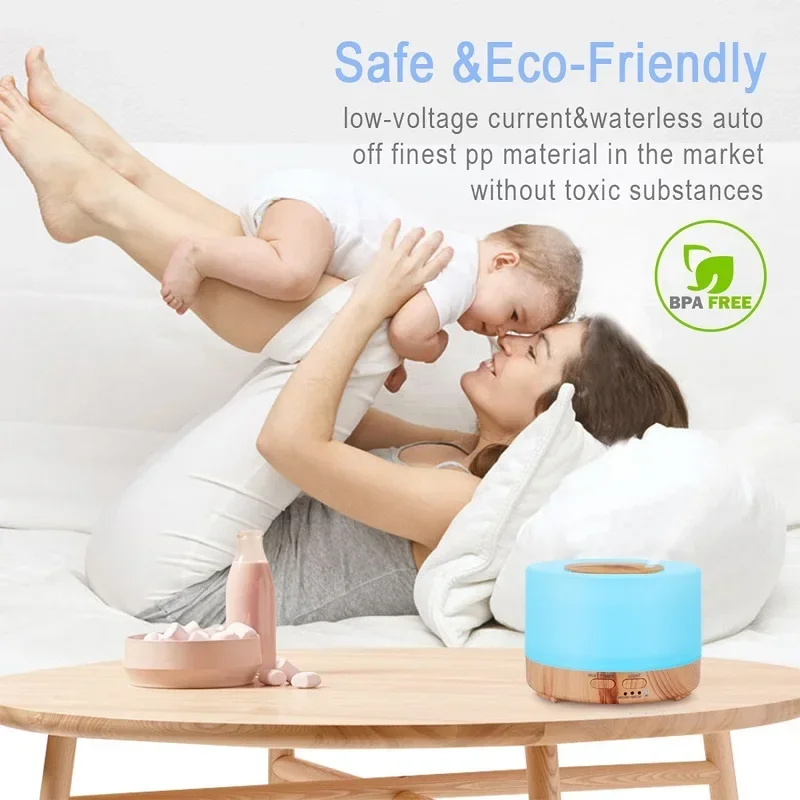 Smart WiFi 500ml Aromatherapy Essential Oil Diffuser Air Humidifier, Connect with Tuya, Alexa and Google Home with 7 LED Colors - Image 6