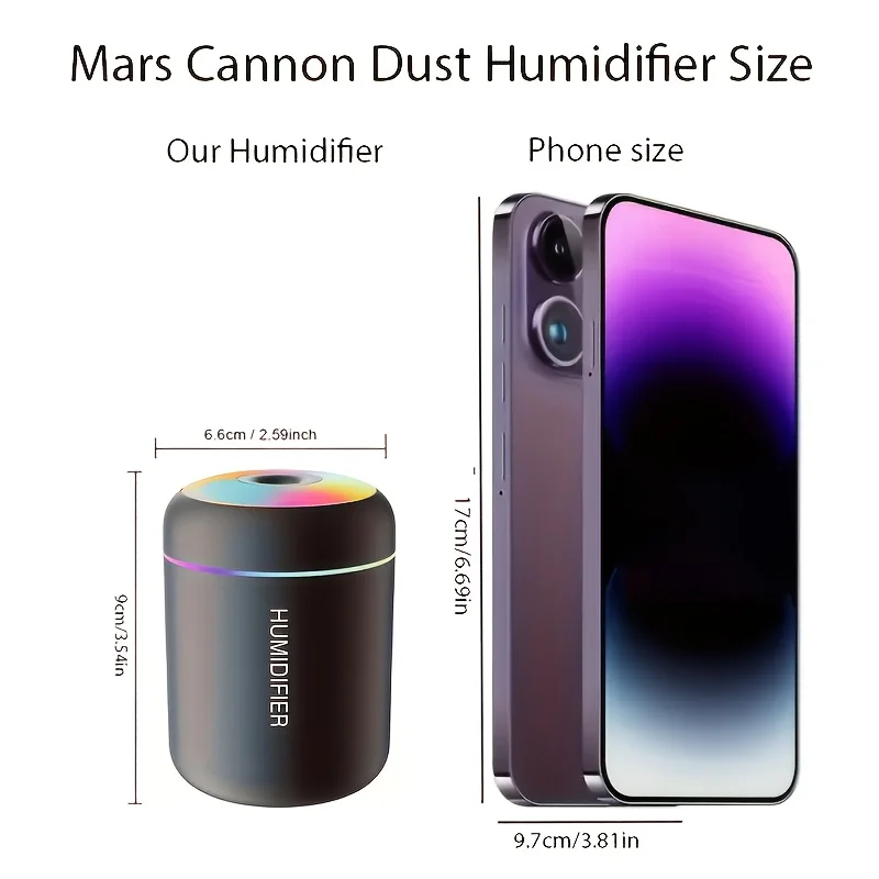 Mini Humidifier and Essential Oil Diffuser - Bedroom, Car Use with Cool Mist Technology, Quiet High Mist Volume and LED Light - Image 6