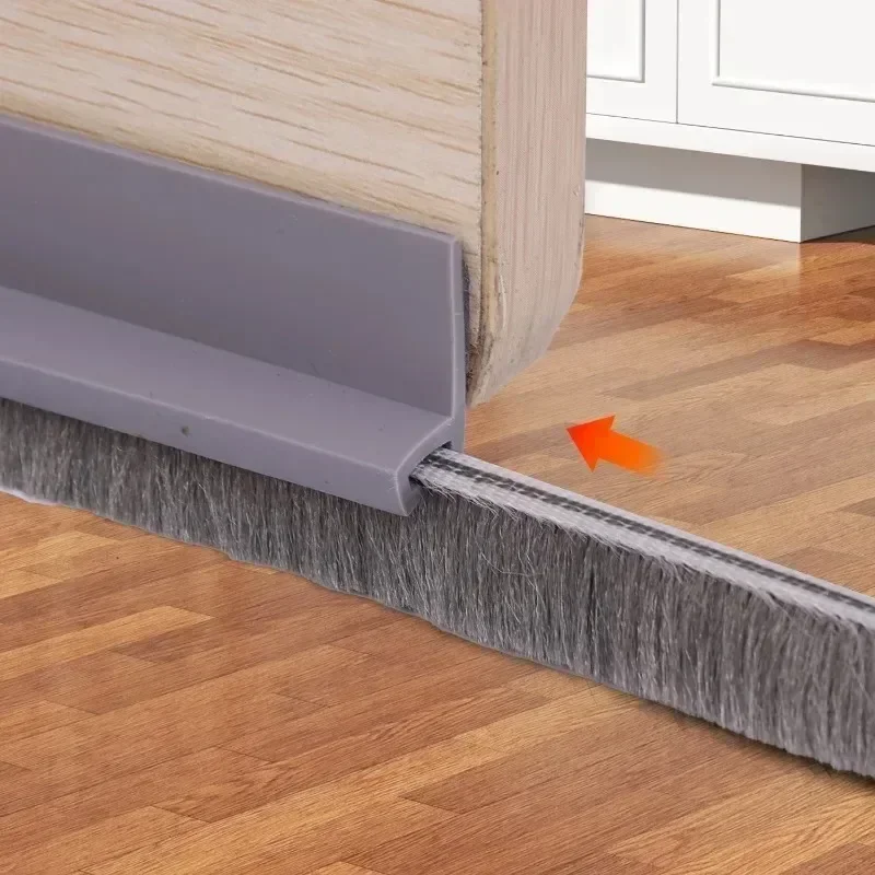 Door Sealing Strip Self-adhesive Door Bottom Gap Filling Sealing Strips Insect Proof Brush Strip Windproof Soundproof Door Tape - Image 2