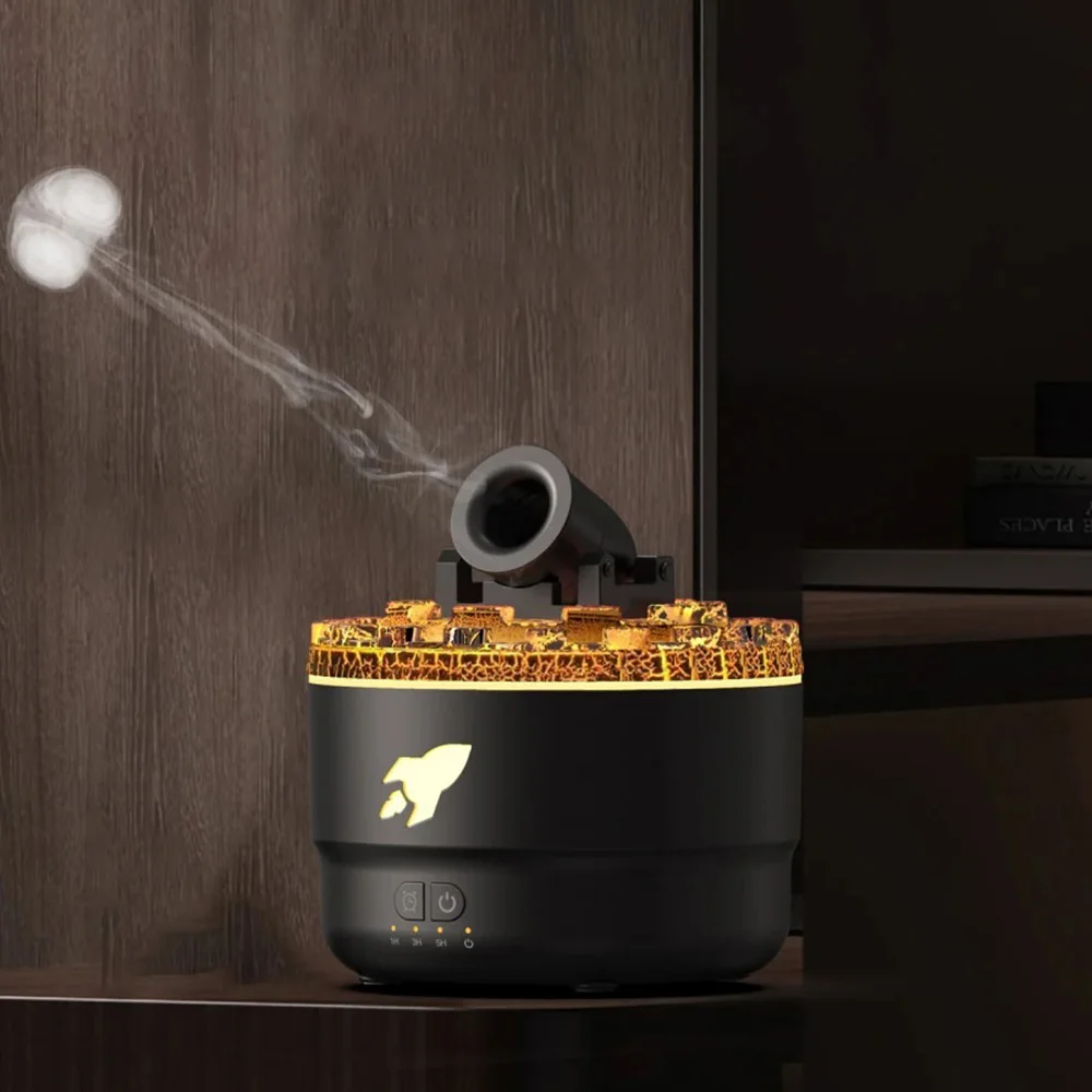 Volcanic Crack Light Aromatherapy Humidifier Jellyfish Spray Air Humidifier 7 Colors Gradient Night Light Bedroom Diffuser - Image 4