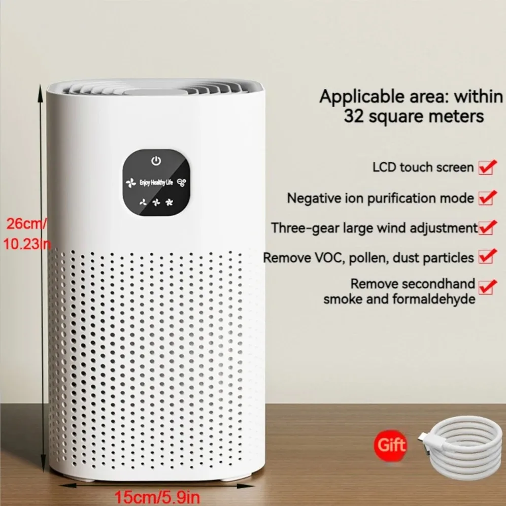 Negative Ion Air Purifier With HEPA Filter Smoke Remover Air Cleaner Negative Ion Purification Machine Odor Eliminator Machine - Image 2